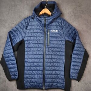 Hurley Blue and Black Puffer Jacket